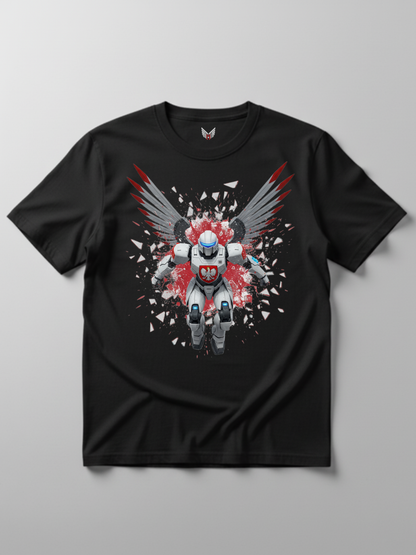 Czarna Koszulka "Skrzydła Wolności"