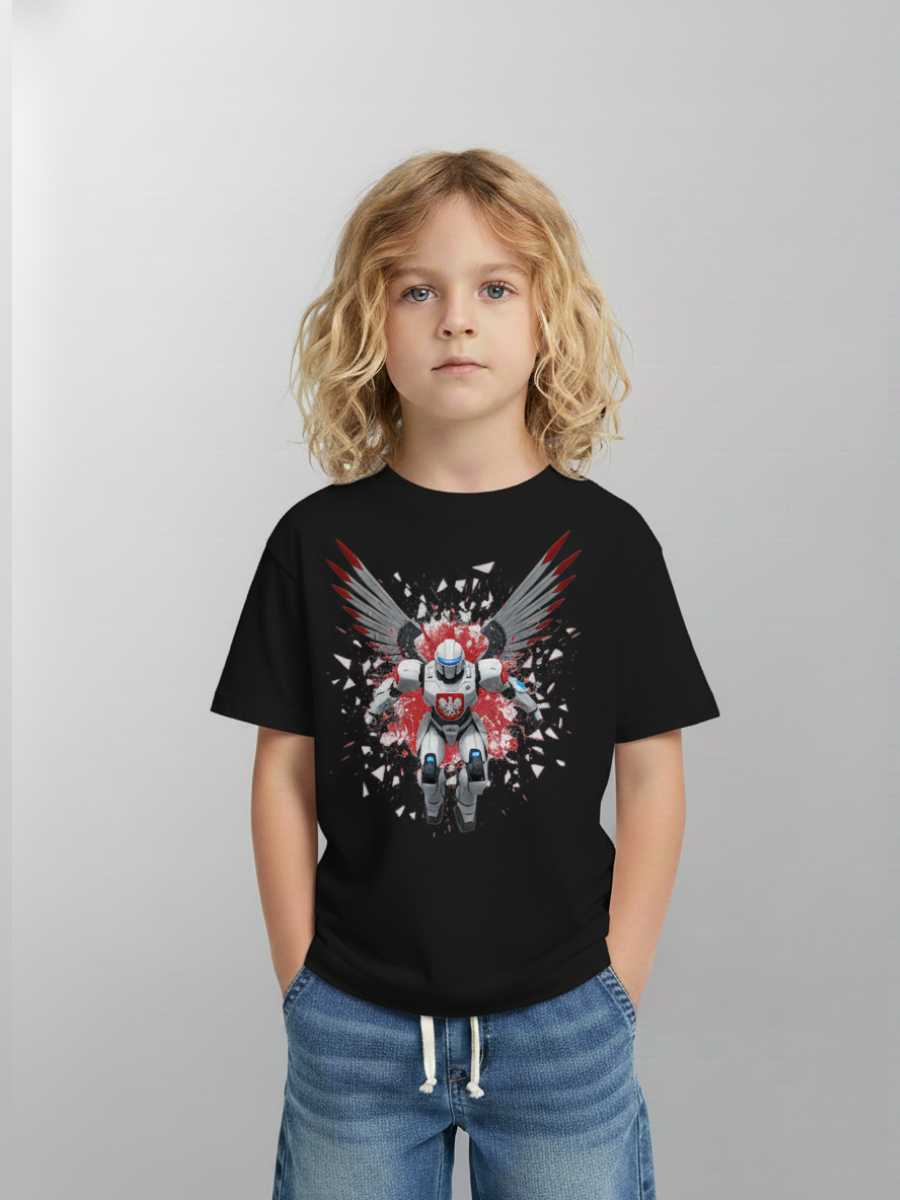 Czarna Koszulka "Skrzydła Wolności"